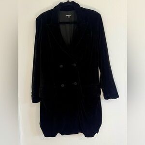 Express Velvet Double Breasted Blazer